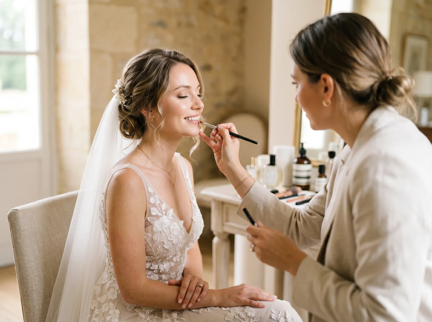 Maquillage de mariée naturel et lumineux à Poussan